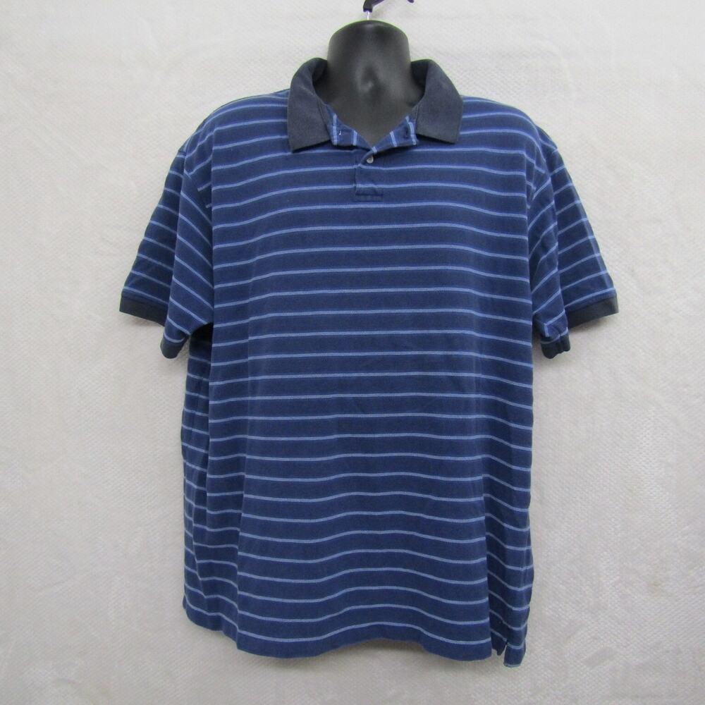 Roundtree & Yorke Mens Polo Shirt XXL Blue Short Sleeve Casual Cotton